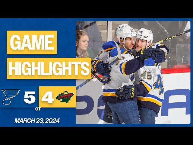 Game Highlights: Blues 5, Wild 4 (OT)