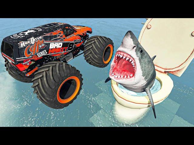 Crazy Crashes Cars Pickups & Bigfoot Monster Trucks - Incredible BeamNG Drive Mods