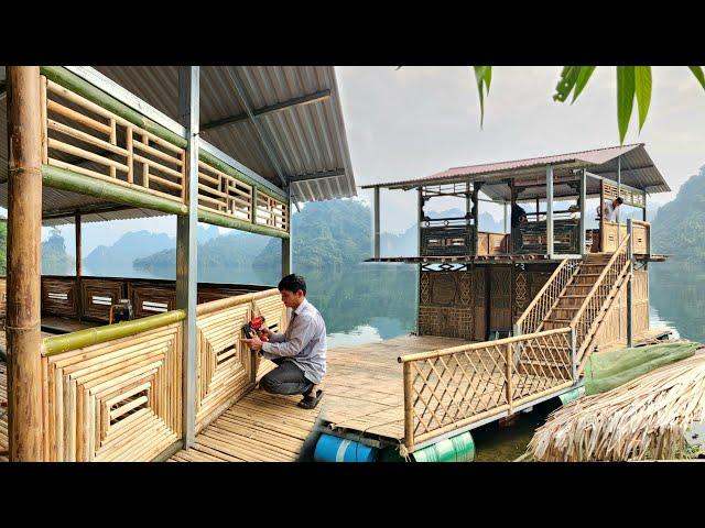 How to build beautiful patterned walls, complete the floating house before Hoa returns