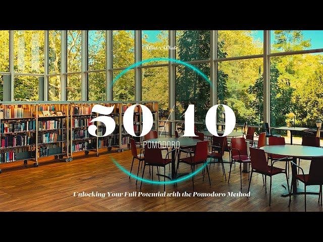 Pomodoro Technique 50/10 | Study Timer - Library Ambience | 뽀모도로