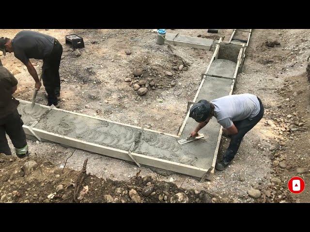 How to Pour Concrete Footings for new House Foundation (Professional)