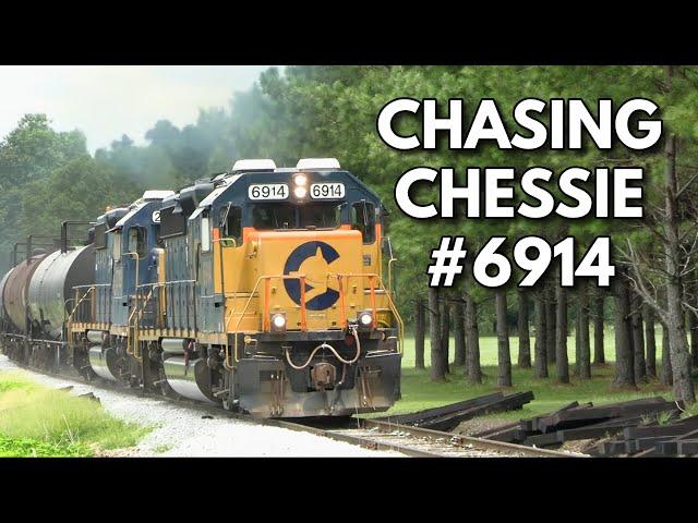 Chasing the "Vandalized" Chessie Heritage Unit - CSXT 6914