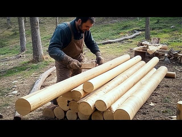 Man Builds Mountain LOG House Alone | Start to Finish @Alone_with_nature_vova