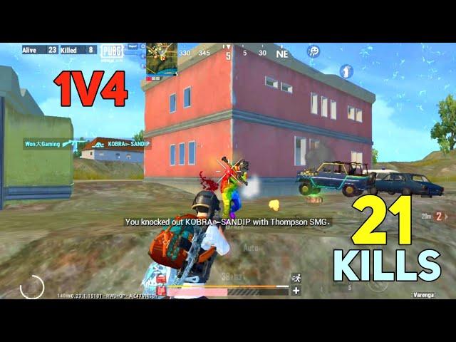 21 KILLS  1V4 FULL SOLO VS SQUAD BEST GAMEPLAY | PUBG MOBILE LITE