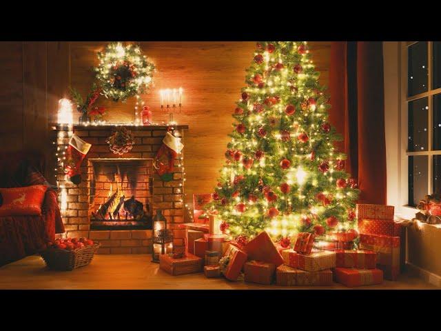10 Hours Relaxing Christmas Music + Fireplace Sounds  Sleep Music, Calming Piano Music
