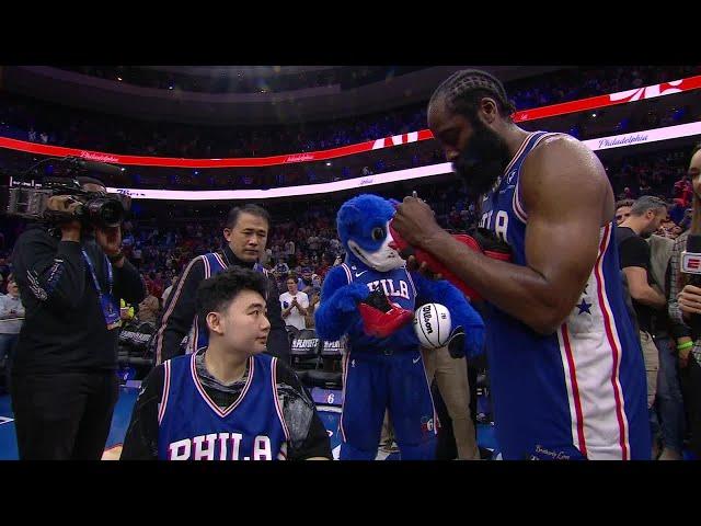 James Harden gifts John Hao a pair of signed kicks  | NBA on ESPN