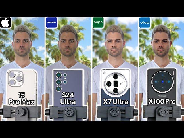 iPhone 15 Pro Max vs Samsung S24 Ultra vs OPPO Find X7 Ultra vs Vivo X100 Pro Camera Test Comparison