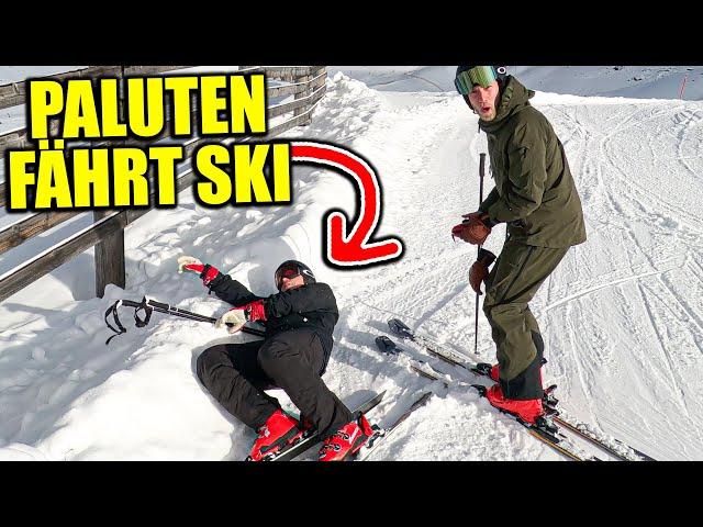 Paluten lernt Skifahren