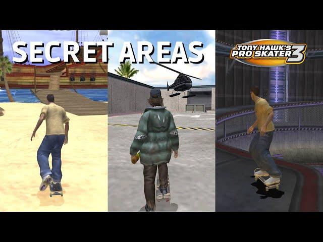 Tony Hawk’s Pro Skater 3: All Secret Areas!