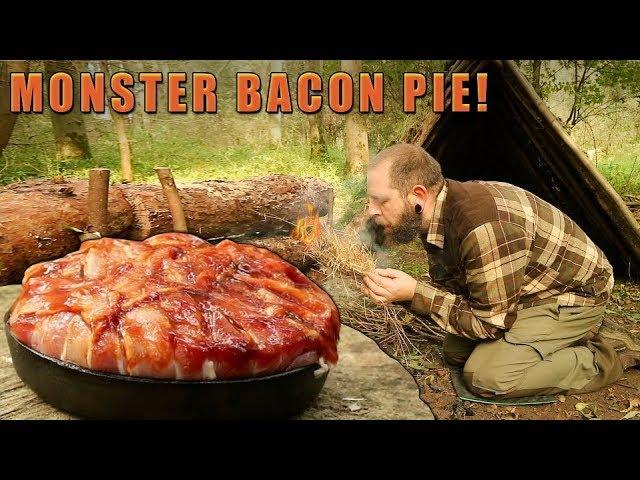 Bacon Wrapped Monster Pie - Campfire Cooking