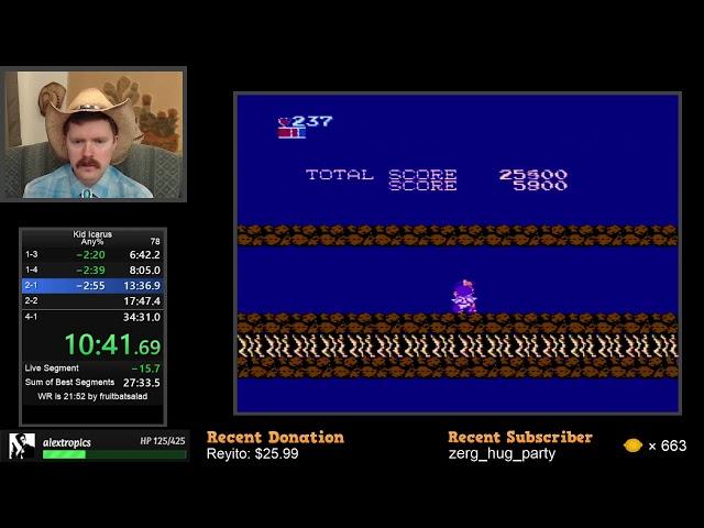 Kid Icarus NES speedrun in 29:43 by Arcus