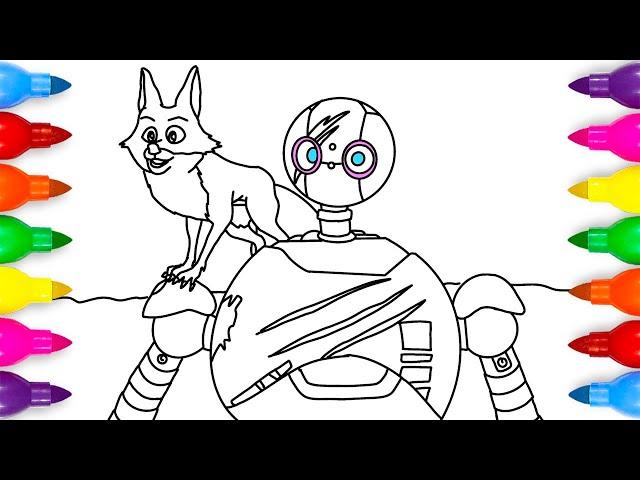 The Wild Robot Movie Roz and Fink Coloring Page