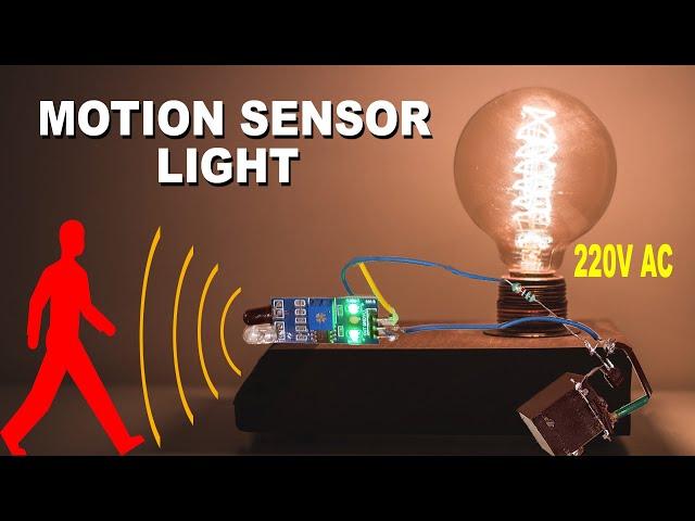 How To Make A Motion Sensor Light || AC Bulb On Off 12v Relay Driver Circuit