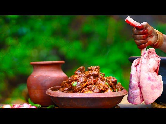 Village Style Mutton Lungs Fry |ஆட்டு நுரையீரல் வறுவல் | Nurai Eeral Gravy Recipe in Tamil