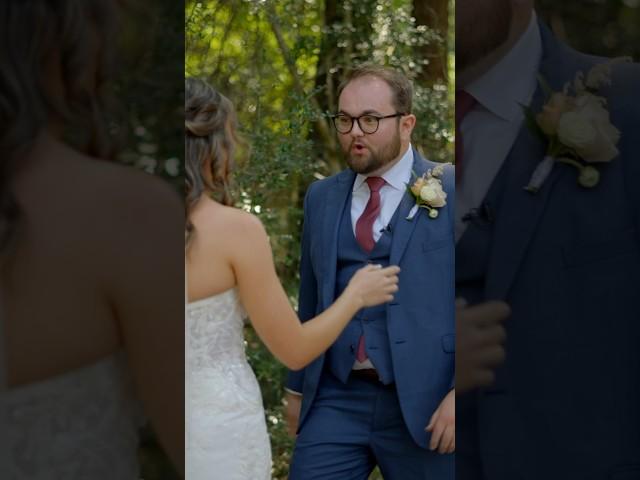 Groom couldn’t wait any longer to see his bride!! #firstlook #wedding #weddingvideography