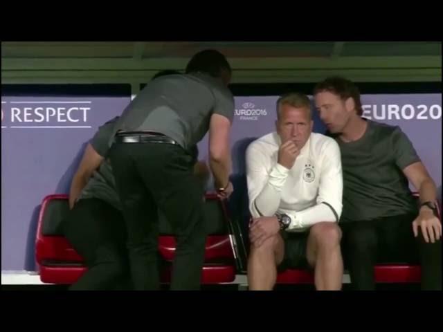 German Football Coach Joachim Loew Arse / Ass smelling, scratching and smelling his balls EURO 2016