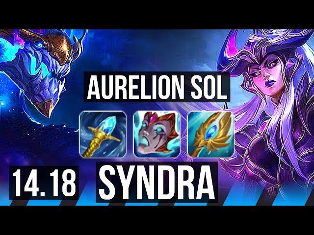 AURELION SOL vs SYNDRA (MID) | Quadra, Legendary, 27/7/8 | EUW Diamond | 14.18