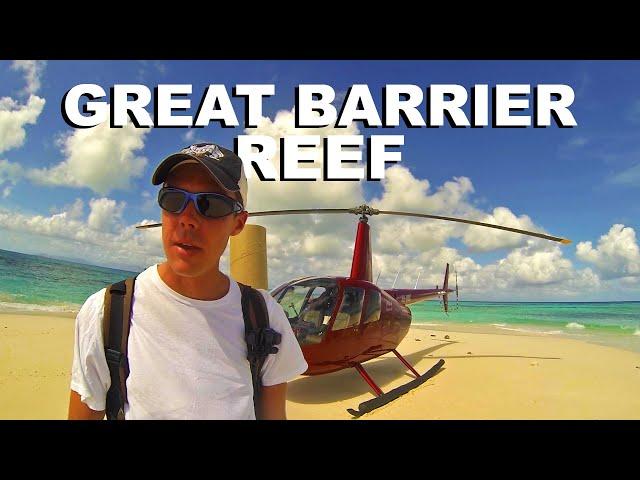 Great Barrier Reef by helicopter - Kite Aerial Photography on Vlasoff Cay!