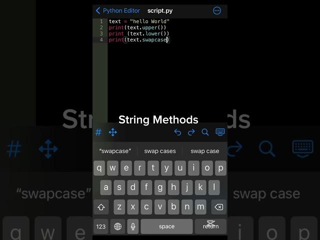 Python programming strings method #python #coding #webdevelopment #code