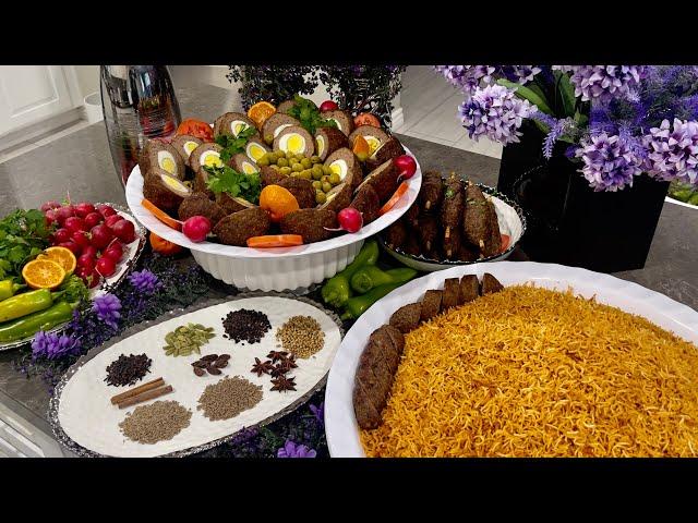 Nargis Kabob w/ Masala Pulao نرگس کباب  ، پلو ومساله دیگ