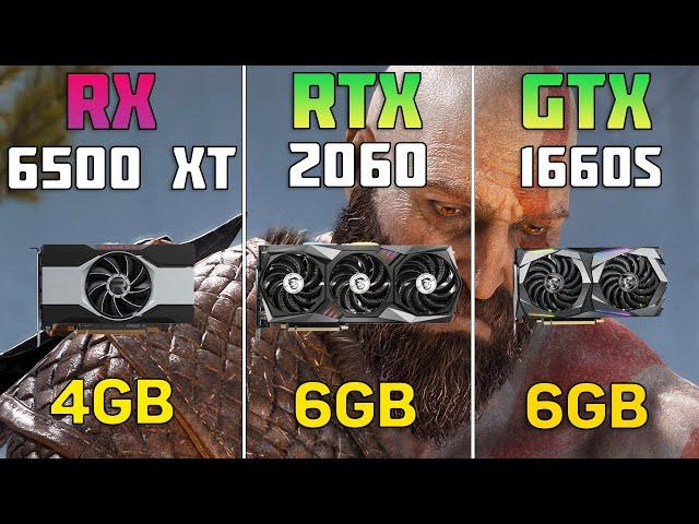 RX 6500 XT vs RTX 2060 vs GTX 1660 Super - 10 Games Test