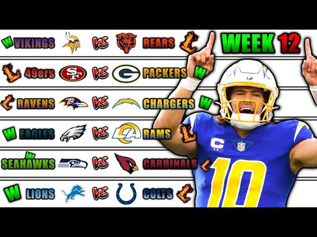 100% Accurate Week 12 NFL Predictions! | 2024