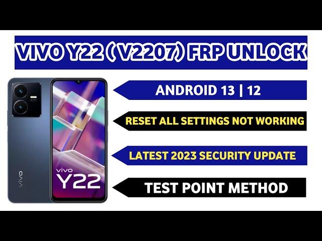 Vivo Y22 Frp Bypass Android 13 | Vivo Android 13 Frp Bypass | Vivo Y22 Frp Unlocktool
