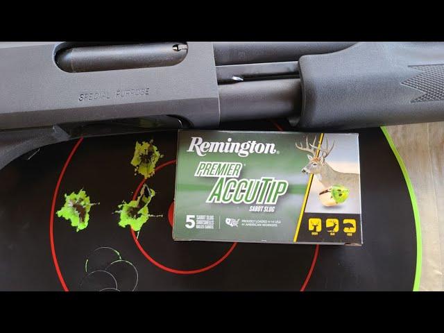 The Best So Far! Remington Premier AccuTip 385gr Sabot Slug Test W/ Remington 870 & Rifled Barrel