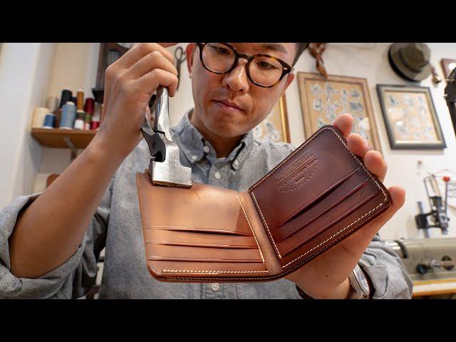 Process of Making Beautifully Crafted Bifold Leather Wallet. Korean Leather Specialist