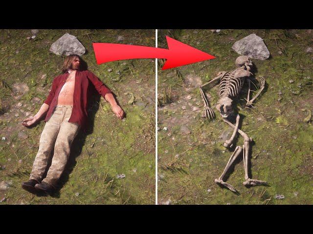 Stages of decomposition of a body in RDR2