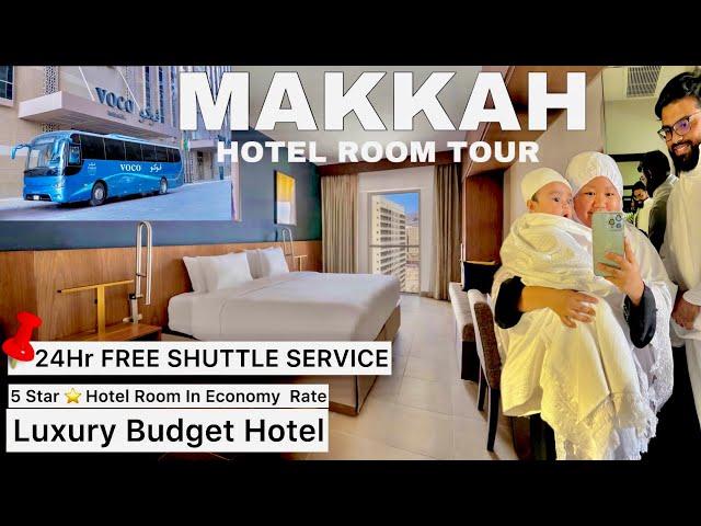 VOCO HOTEL MAKKAH ROOM TOUR~5 Star Hotel In Economy Rate~FREE SHUTTLE SERVICE TO AL HARAM #makkah