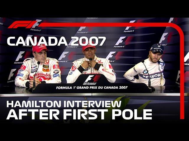 Hamilton Reacts to First Ever F1 Pole | 2007 Canadian Grand Prix