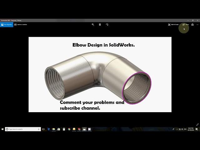 Elbow Design in Solidworks tutorial