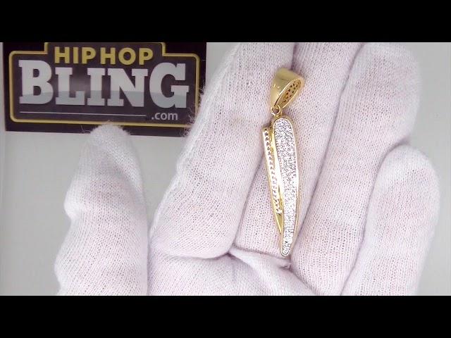 Gold Barber Razor CZ Bling Bling Pendant | Hip Hop MBP1024G