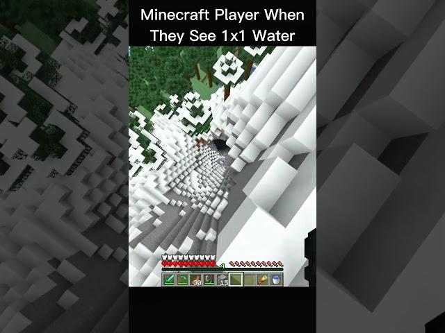 Minecraft Player When They See 1x1 Water
