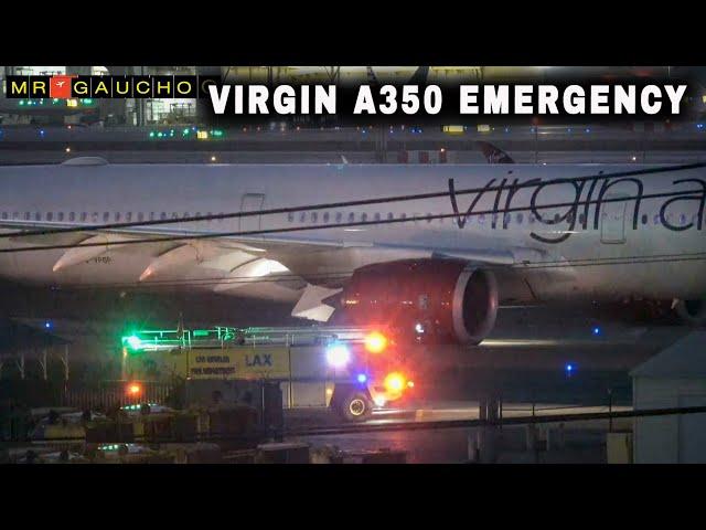 BIG EMERGENCY | VIRGIN A350 LANDS WITH NO THRUST REVERSERS & BRAKES SMOKING