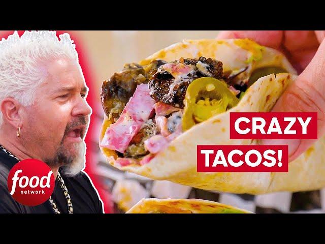 Guy Fieri Tries CRAZY COMBO Tacos! | Diners, Drive-Ins & Dives
