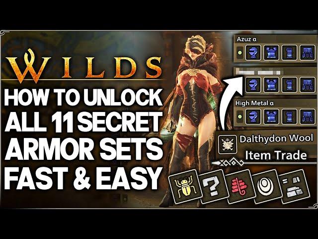 Monster Hunter Wilds - How to Unlock ALL 11 Hidden Armor Sets FAST - Best Set & Special Item Guide!