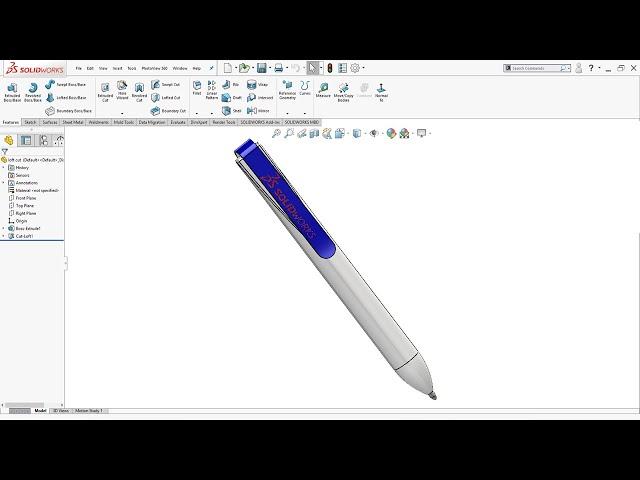 SolidWorks Beginner Tutorial | Model Pen