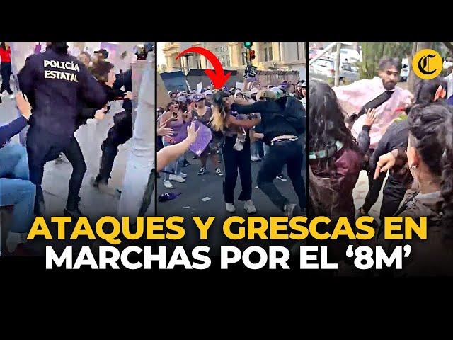 VIRALES de la MARCHA por el '8M': ATAQUES y enfrentamientos CONTRA MUJERES ACTIVISTAS | El Comercio