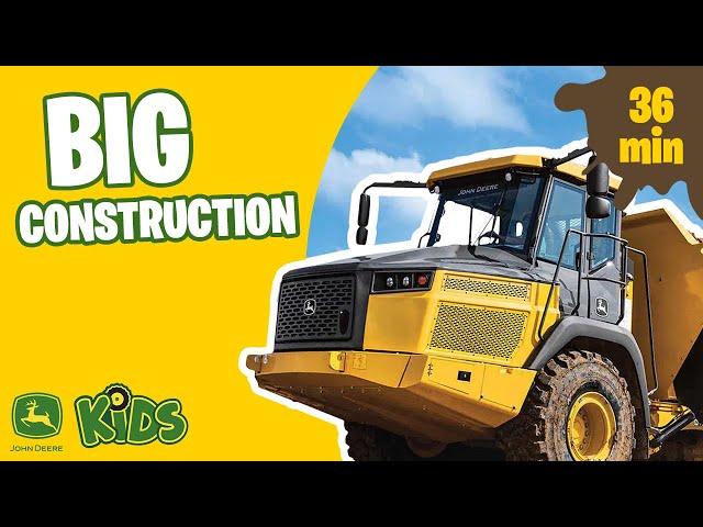 Real Big Construction Vehicles Working with Music -   | John Deere Kids |