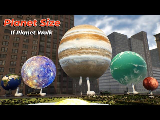If Planets Started Walking | Planets Size Comparison in first person view | Solar system size|