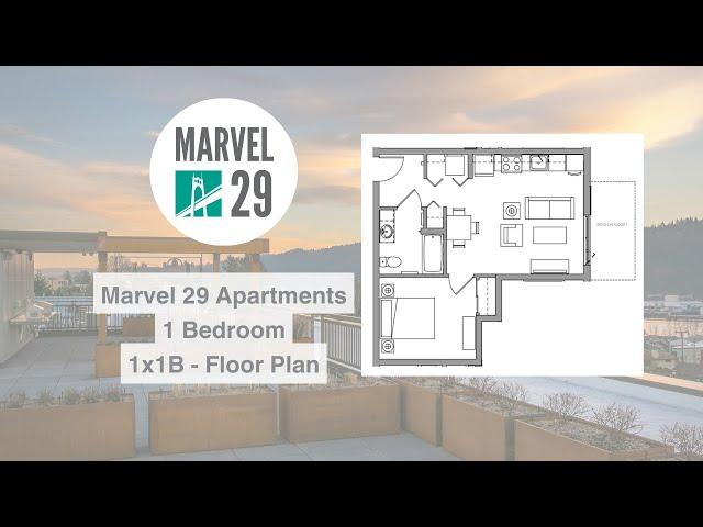 1*1B Floor Plan Virtual Tour - Marvel 29 Apartments