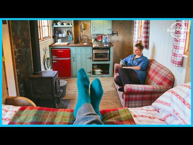 Woman Built a Beautiful Rustic TINY HOUSE - Tour!