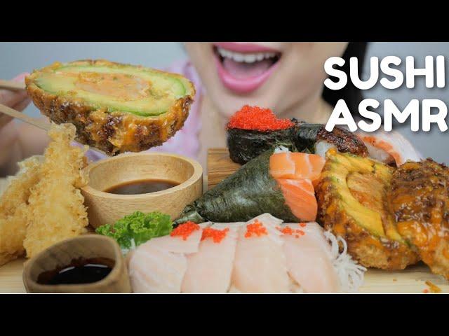 SUSHI ASMR *Volcano Avocado, Tuna Belly Sashimi, Salmon Cone with Nigiri and Deep Fried Tempura |N.E