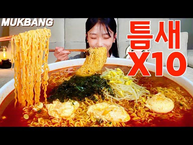정신 차릴 틈새 없는 틈새라면 10봉지 먹방 10 bags of hot spicy ramyeon Mukbang Eating show Real Mukbang