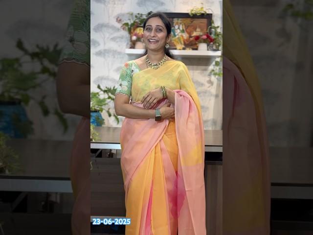 #Organza filling saree#shorts#ytshorts #shortsfeed #kiranmaisarees#hansithacreations#9441611012 #