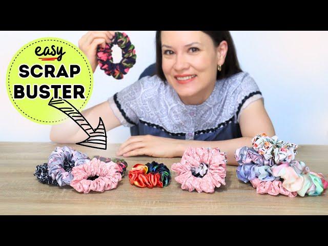 HOW TO sew a scrunchie with WIDE elastic? EASY scrap busting project STEP-BY-STEP