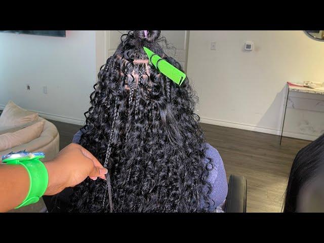 STEP-by -STEP VERY DETAILED BOHO knotless  BRAIDS TUTORIAL/NO GLUE /Hair by​⁠ ​⁠@QueenssLoungeQL