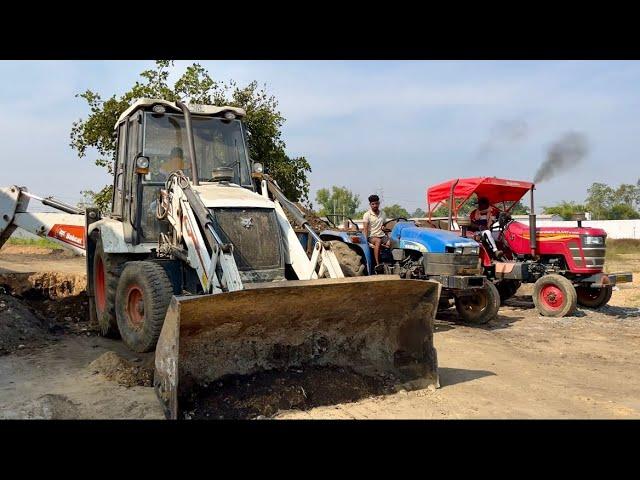 New Jcb Backhoe Machine Loading Black Mud In Mahindra and Newholland Tractors | Jcb Tractor Cartoon